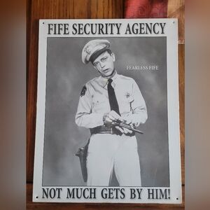 Set Of 2 Barney Fife Metal Signs